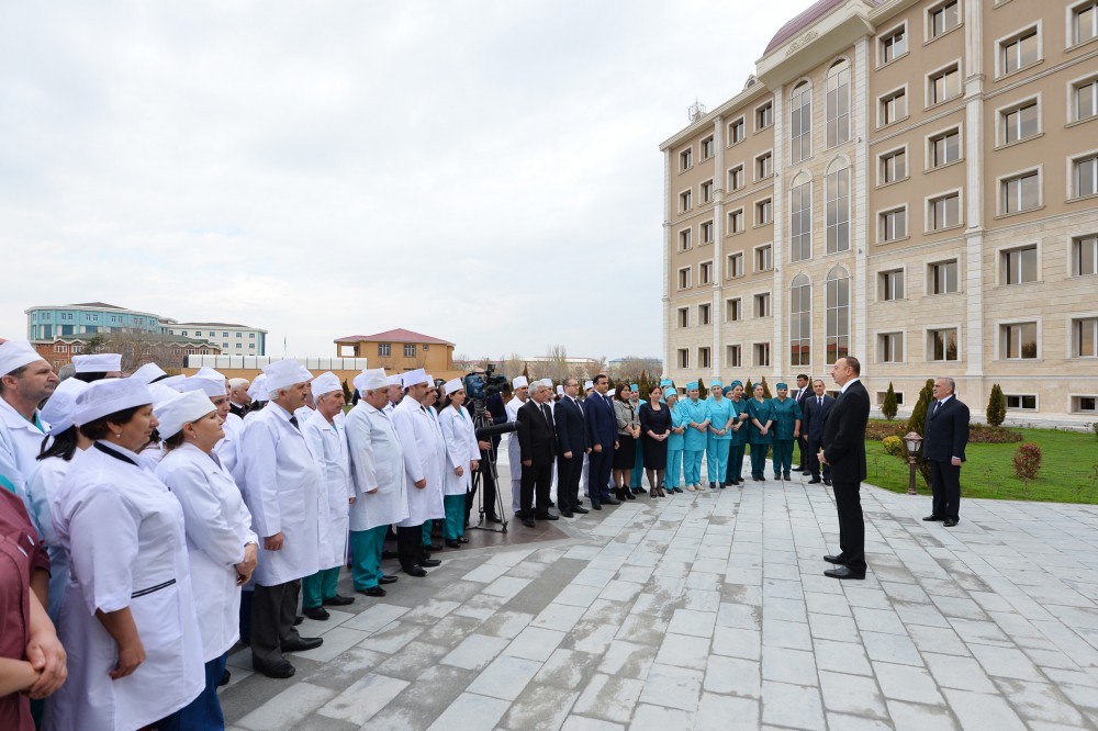 Президент Ильхам Алиев принял участие в открытии больницы в Нахчыване (ФОТО)