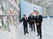 Президент Азербайджана принял участие  в открытии гипсового завода "Yeni Ağdağ" (ФОТО)
