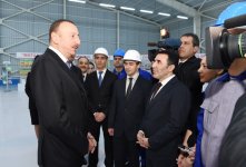 Президент Азербайджана принял участие  в открытии гипсового завода "Yeni Ağdağ" (ФОТО)