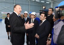 Президент Азербайджана принял участие  в открытии гипсового завода "Yeni Ağdağ" (ФОТО)
