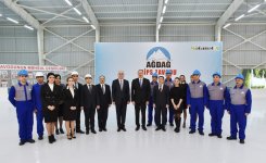 Президент Азербайджана принял участие  в открытии гипсового завода "Yeni Ağdağ" (ФОТО)