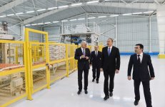Президент Азербайджана принял участие  в открытии гипсового завода "Yeni Ağdağ" (ФОТО)