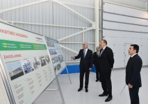 Президент Азербайджана принял участие  в открытии гипсового завода "Yeni Ağdağ" (ФОТО)