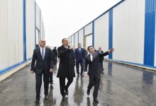 Президент Азербайджана принял участие  в открытии гипсового завода "Yeni Ağdağ" (ФОТО)