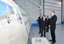 Президент Азербайджана принял участие  в открытии гипсового завода "Yeni Ağdağ" (ФОТО)