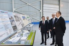 Президент Азербайджана принял участие  в открытии гипсового завода "Yeni Ağdağ" (ФОТО)