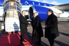 President Aliyev arrives in UK