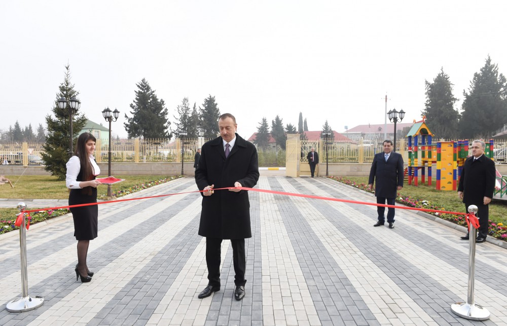 President Aliyev attends opening of Tovuz city orphanage-kindergarten