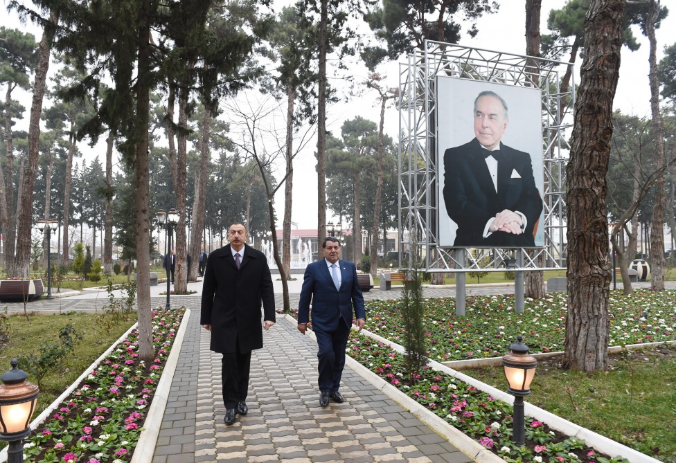 President Ilham Aliyev attends the opening of Youth House in Qovlar, Tovuz