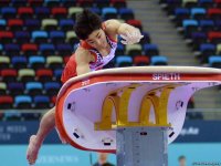 Второй день соревнований на Кубке мира по спортивной гимнастике в Баку (Фоторепортаж)