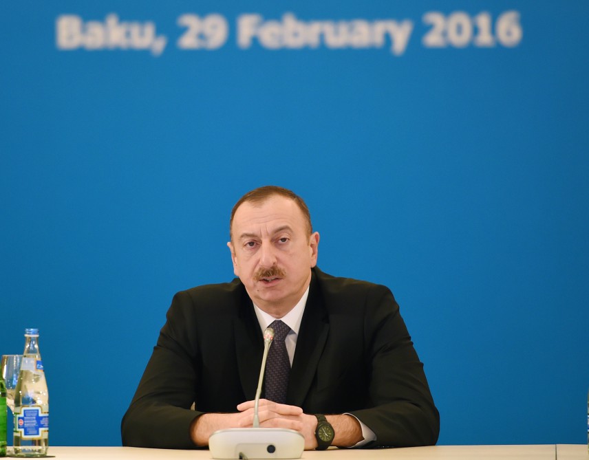 Президент Ильхам Алиев: 2016 год будет важным периодом в реализации проекта «Южный газовый коридор»