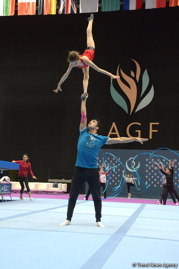 Baku holds rehearsal for FIG World Cup in Trampoline Gymnastics (PHOTO)