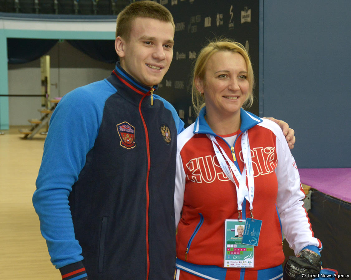 Podium training of FIG World Cup trampoline gymnasts starts in Baku (PHOTO)