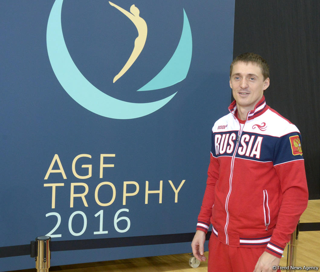 Podium training of FIG World Cup trampoline gymnasts starts in Baku (PHOTO)