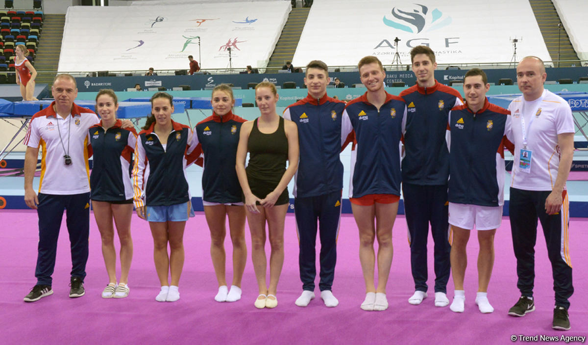 Podium training of FIG World Cup trampoline gymnasts starts in Baku (PHOTO)
