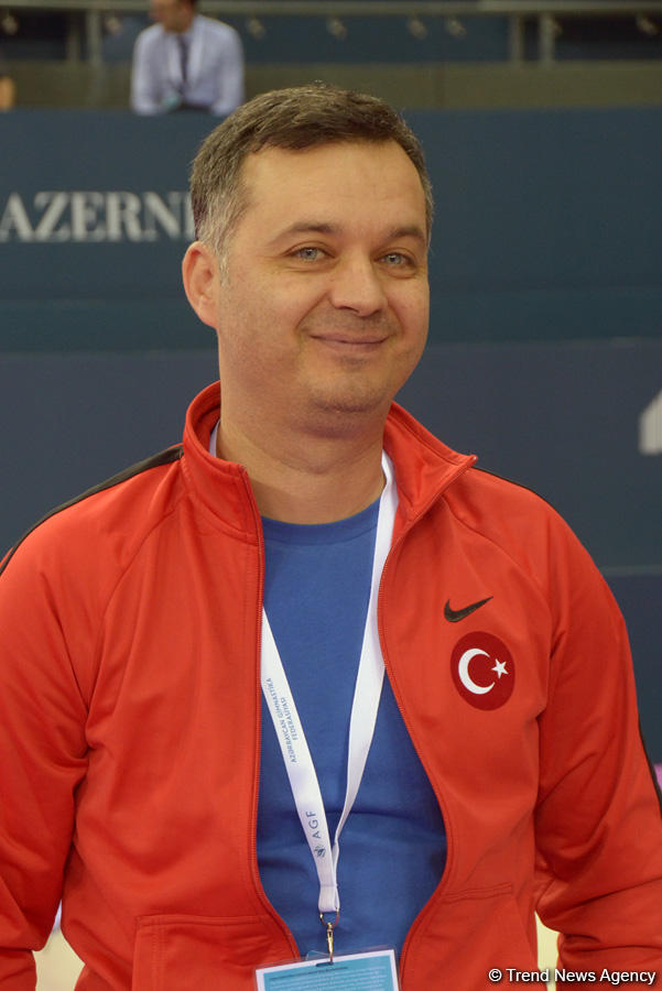 Podium training of FIG World Cup trampoline gymnasts starts in Baku (PHOTO)