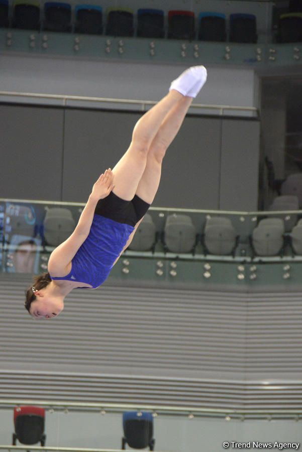 Podium training of FIG World Cup trampoline gymnasts starts in Baku (PHOTO)