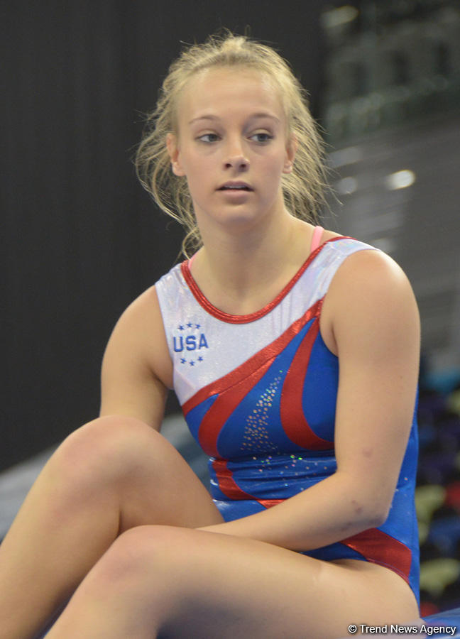 Podium training of FIG World Cup trampoline gymnasts starts in Baku (PHOTO)