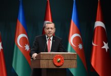 Президенты Азербайджана и Турции выступили с заявлениями для прессы (ФОТО)