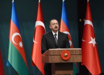 Президенты Азербайджана и Турции выступили с заявлениями для прессы (ФОТО)