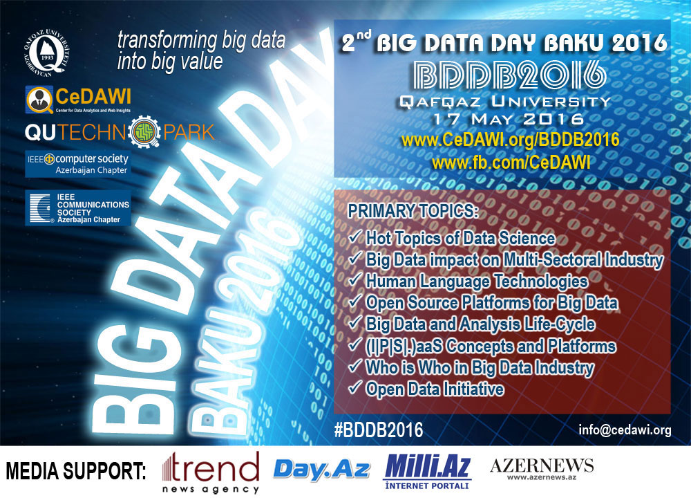 В Баку пройдет международный форум Big Data Day Baku 2016
