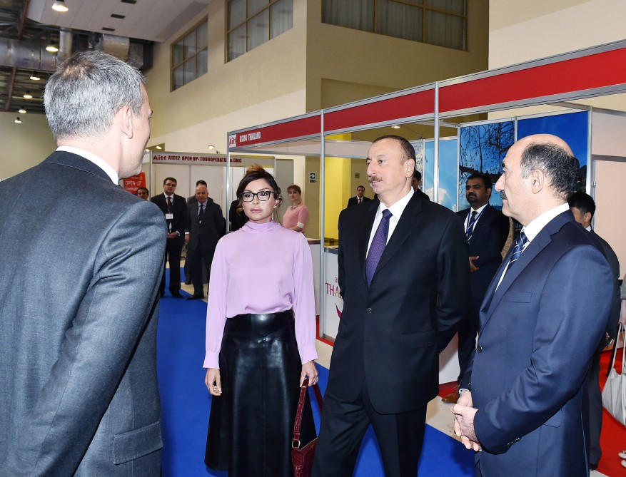Президент Азербайджана и его супруга ознакомились с XV Азербайджанской Международной выставкой туризма и путешествий – «AITF-2016»