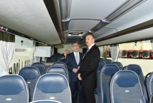 President Aliyev attends opening of Bakubus LLC’s second bus depot