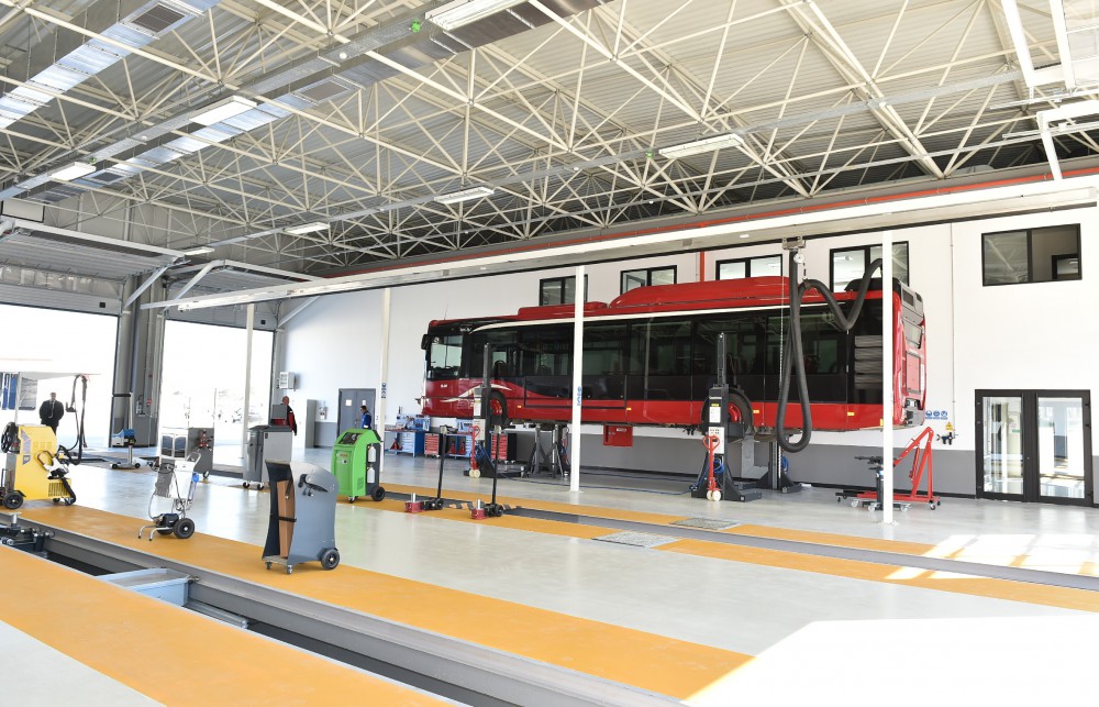 President Aliyev attends opening of Bakubus LLC’s second bus depot