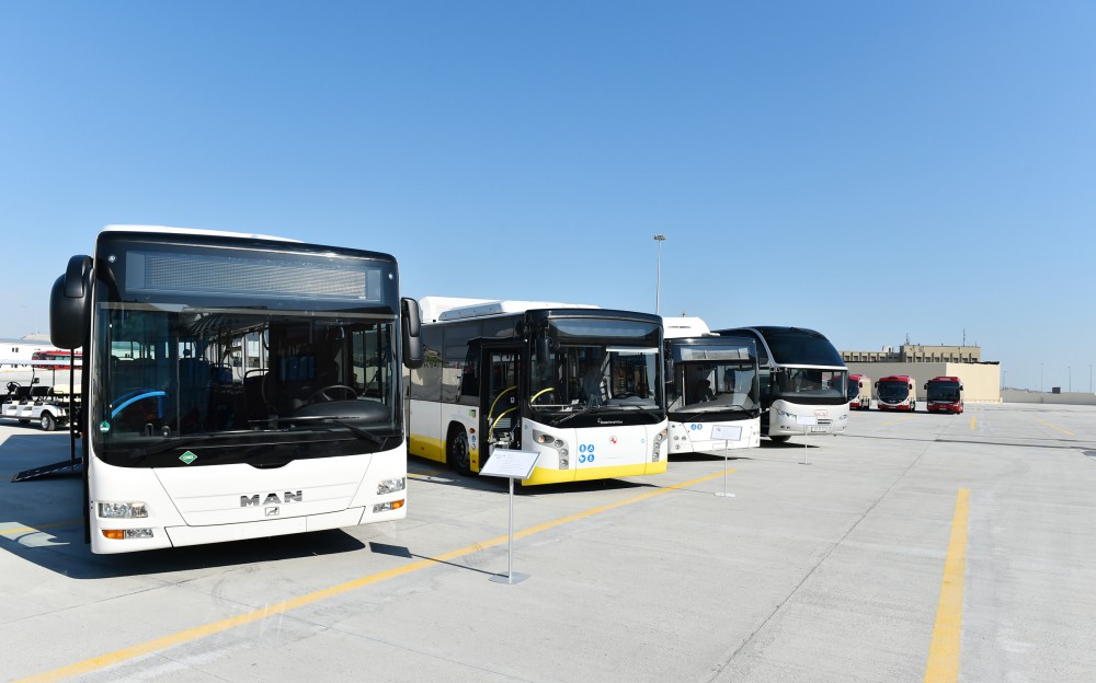 President Aliyev attends opening of Bakubus LLC’s second bus depot