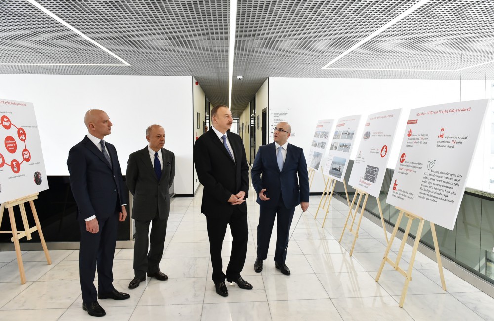 President Aliyev attends opening of Bakubus LLC’s second bus depot