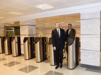 Azerbaijani president attends opening of new metro stations in Baku