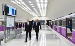 Azerbaijani president attends opening of new metro stations in Baku