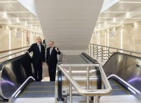 Azerbaijani president attends opening of new metro stations in Baku