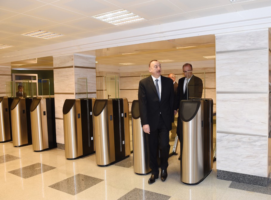 Azerbaijani president attends opening of new metro stations in Baku