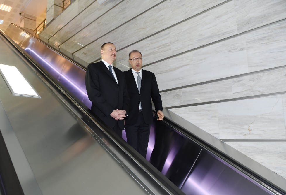Azerbaijani president attends opening of new metro stations in Baku