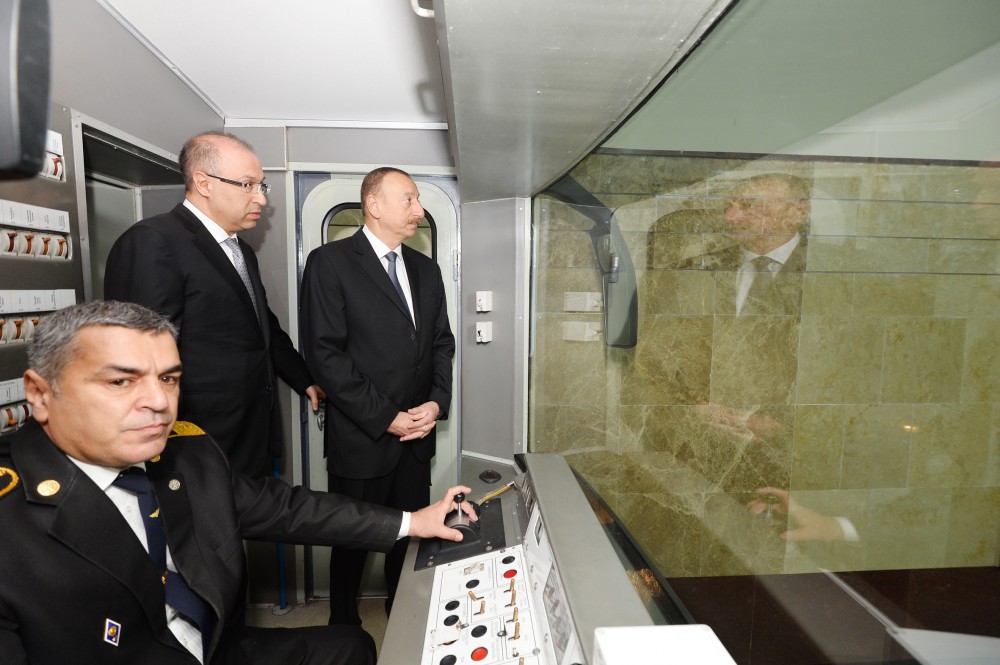Azerbaijani president attends opening of new metro stations in Baku