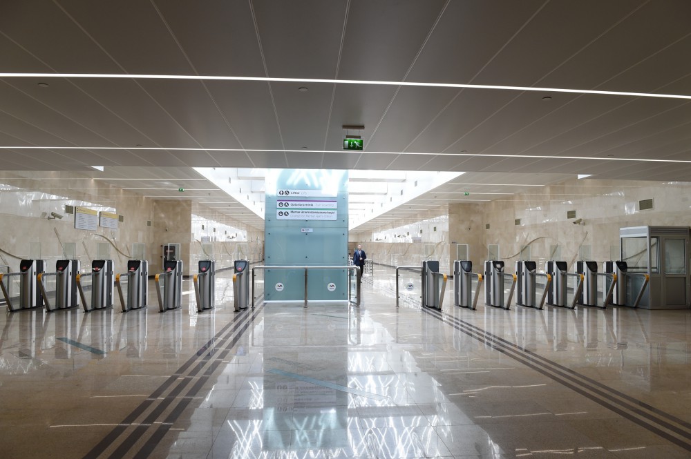 Azerbaijani president attends opening of new metro stations in Baku