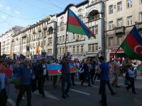 Флаги Азербайджана на Красной Площади  – шествие "Бессмертный полк" (ФОТО)