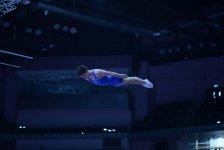 Стартовал второй день соревнований чемпионата Азербайджана и первенства Баку по прыжкам на батуте (ФОТО)