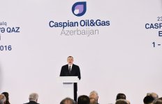 Azerbaijani president attends opening of Caspian Oil & Gas exhibition 2016