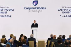 Azerbaijani president attends opening of Caspian Oil & Gas exhibition 2016