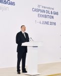 Azerbaijani president attends opening of Caspian Oil & Gas exhibition 2016