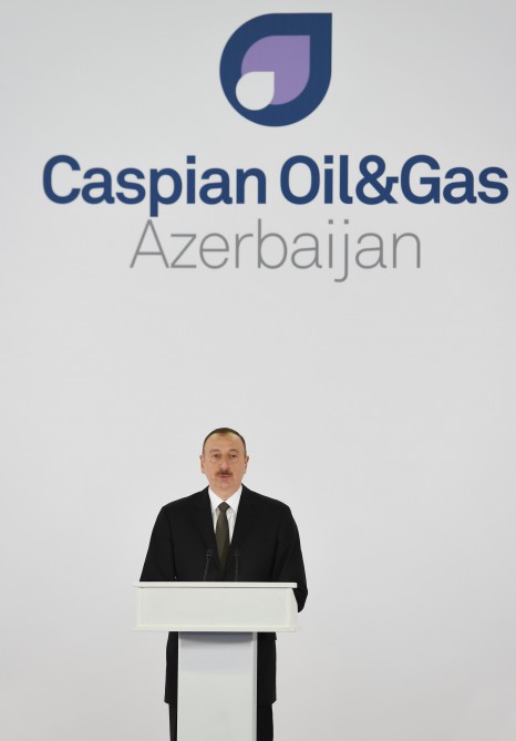 Azerbaijani president attends opening of Caspian Oil & Gas exhibition 2016