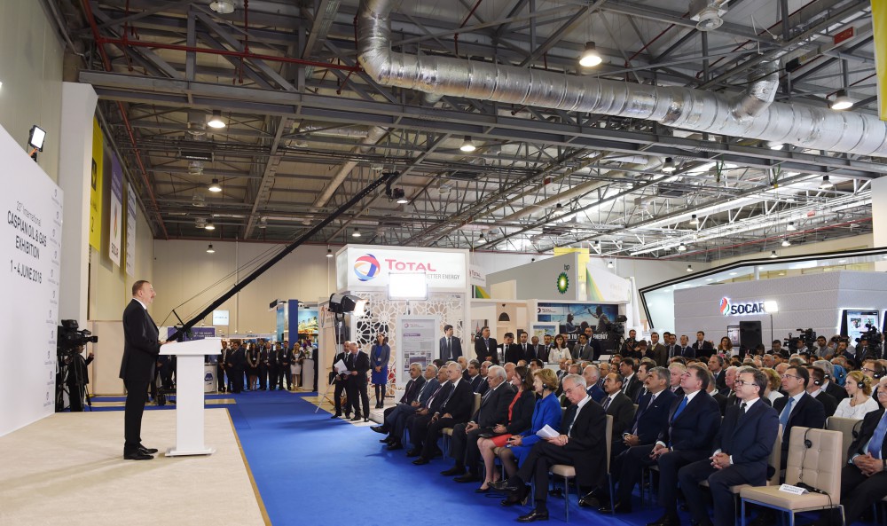 Azerbaijani president attends opening of Caspian Oil & Gas exhibition 2016