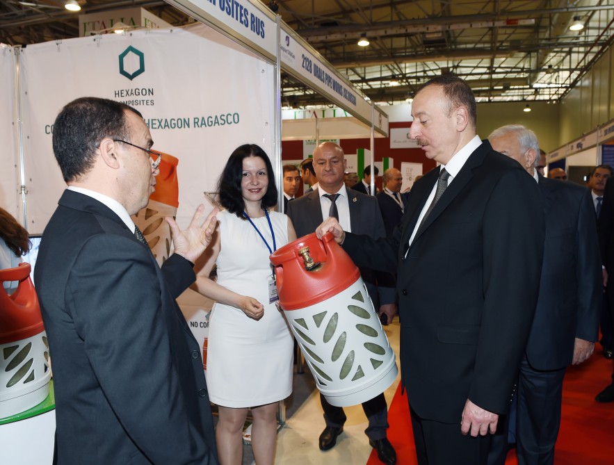Azerbaijani president attends opening of Caspian Oil & Gas exhibition 2016