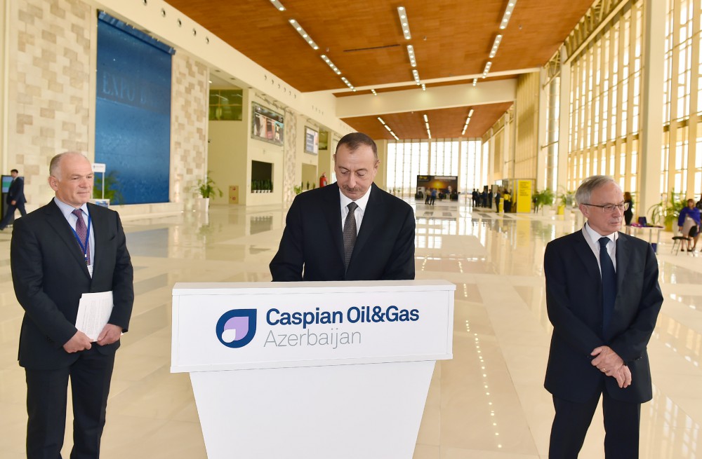 Azerbaijani president attends opening of Caspian Oil & Gas exhibition 2016