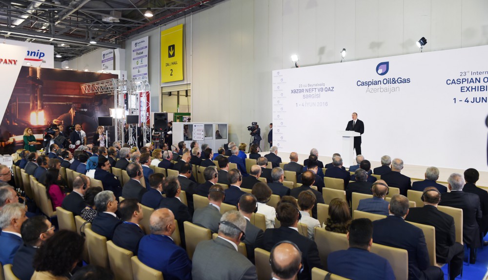 Azerbaijani president attends opening of Caspian Oil & Gas exhibition 2016
