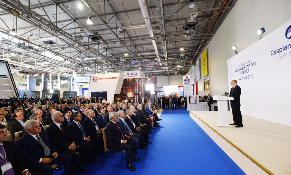 Azerbaijani president attends opening of Caspian Oil & Gas exhibition 2016