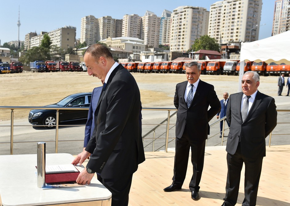 President Aliyev lays foundation of new road-transport infrastructure  (PHOTO)
