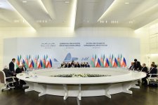 Azerbaijani, Russian, Iranian presidents sign Baku summit declaration